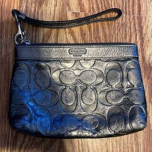 Coach- coach wristlet- silver